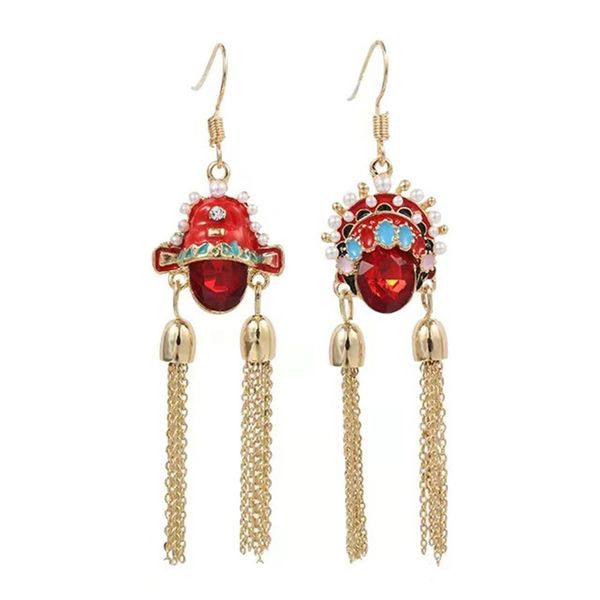 chinese folk style red glass bride and groom shape drop earrings golden long tassel trendy earrings for women, Silver
chinese folk style red glass bride and groom shape drop earrings golden long tassel trendy earrings for women, Silver