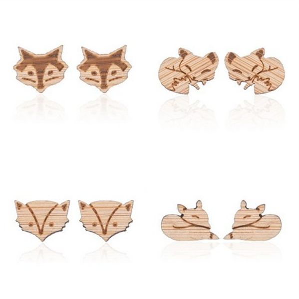 handmade wood ear studs fox charm light weight stud earrings fashion jewelry party gift original color wood earrings, Golden;silver
handmade wood ear studs fox charm light weight stud earrings fashion jewelry party gift original color wood earrings, Golden;silver