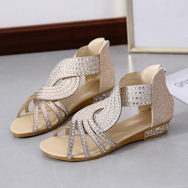 new women sandals 2020 summer fashion ladies soft shoes open toe breathable sandals zipper casual rhinestones for party, Black
new women sandals 2020 summer fashion ladies soft shoes open toe breathable sandals zipper casual rhinestones for party, Black