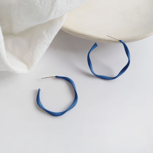 s925 needle fashion jewerly matte blue drop earrings selling c shape hoop dangle earrings women jewelry girl student gifts, Silver
s925 needle fashion jewerly matte blue drop earrings selling c shape hoop dangle earrings women jewelry girl student gifts, Silver