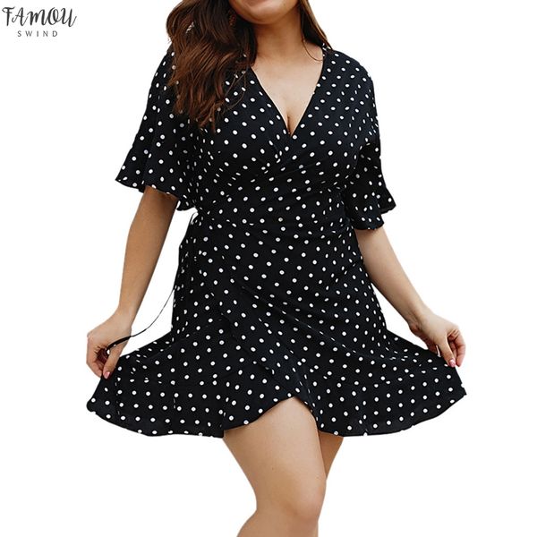 2020 new summer women dress plus size elegant short petal sleeve v-neck polka dot wrap mini holiday beachwear 9030713, Black;gray
2020 new summer women dress plus size elegant short petal sleeve v-neck polka dot wrap mini holiday beachwear 9030713, Black;gray