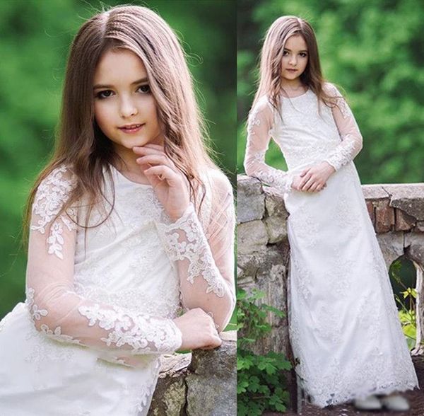 2020 charming latest white long sleeve holy communion gowns lace applique jewel neck flower girls dresses christmas party gowns
2020 charming latest white long sleeve holy communion gowns lace applique jewel neck flower girls dresses christmas party gowns