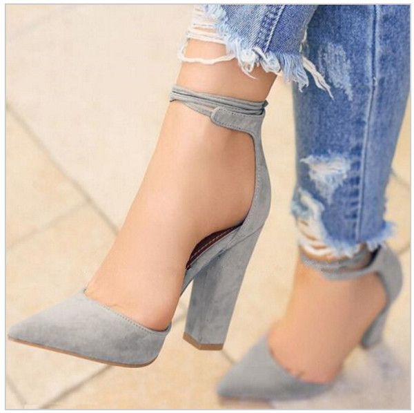 fashion straps high heels women lace up suede pumps chunky heel pointed toe party dress shoes spring summer shoes female, Black
fashion straps high heels women lace up suede pumps chunky heel pointed toe party dress shoes spring summer shoes female, Black
