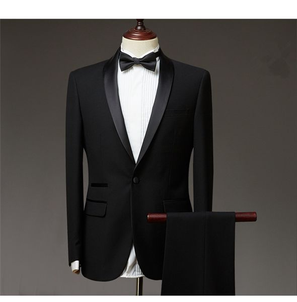 classic shawl lapel wedding tuxedos slim fit suits for men groomsmen suit two pieces prom formal suits (jacket+pants+tie) w117, Black;gray
classic shawl lapel wedding tuxedos slim fit suits for men groomsmen suit two pieces prom formal suits (jacket+pants+tie) w117, Black;gray