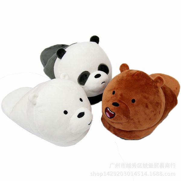 winter indoor cartoon slippers for men and women we bare bears style warm home panda brown bear polar bear plush slippers, Black
winter indoor cartoon slippers for men and women we bare bears style warm home panda brown bear polar bear plush slippers, Black