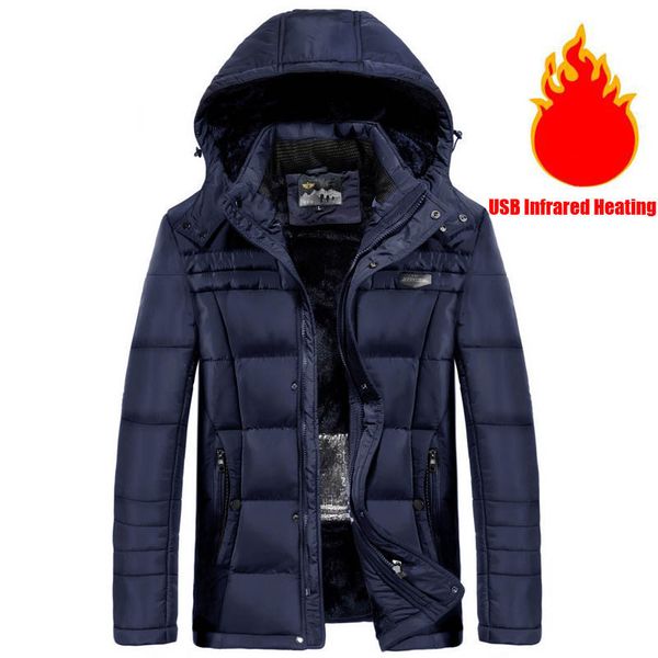 2019 new winter parkas men jacket thick warm fleece parka coat men overcoat hooded usb infrared heating mens jackets size m-5xl, Black
2019 new winter parkas men jacket thick warm fleece parka coat men overcoat hooded usb infrared heating mens jackets size m-5xl, Black