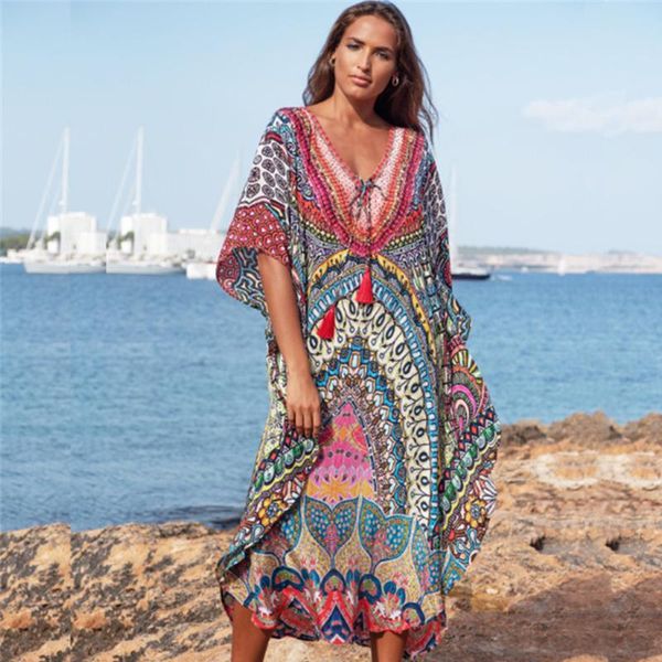 cover-ups 2021 quick-drying bikini plus size v neck tie boho printed cotton long beach dress sarongs swimwear kaftan women
cover-ups 2021 quick-drying bikini plus size v neck tie boho printed cotton long beach dress sarongs swimwear kaftan women