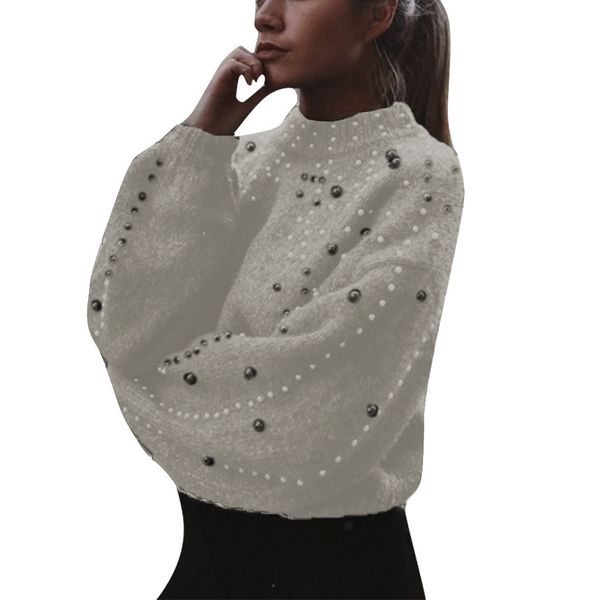 women's casual sweater thick needle long sleeve o-neck pullover sweater autumn winter casual loose pearl sweaters femme clothes, White;black
women's casual sweater thick needle long sleeve o-neck pullover sweater autumn winter casual loose pearl sweaters femme clothes, White;black
