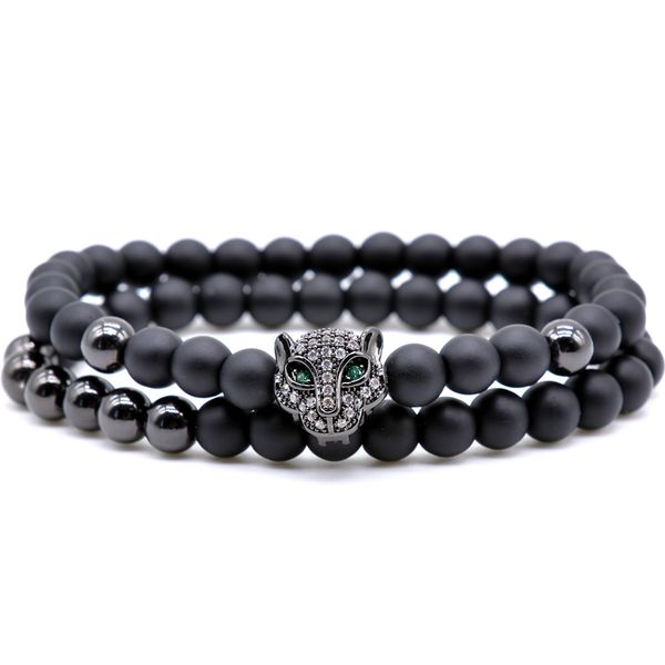 charm leopard head two in one bracelet 6 mm black natural agate beads sin sin bead man du jinzhu
charm leopard head two in one bracelet 6 mm black natural agate beads sin sin bead man du jinzhu