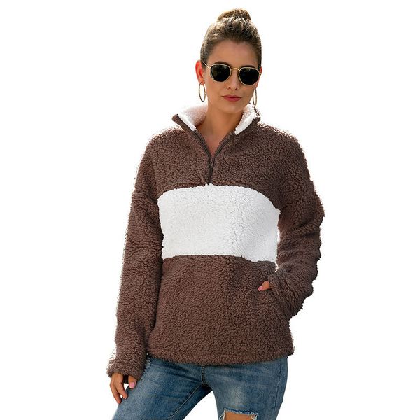 women fluffy fleece hoodies sweatshirts autumn winter jacket coat zipper pocket pullover casual outerwear splicing plush sweater, Black
women fluffy fleece hoodies sweatshirts autumn winter jacket coat zipper pocket pullover casual outerwear splicing plush sweater, Black