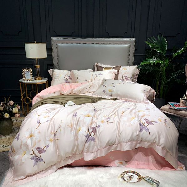 4 piece pink flowers bed set 60s tencel silk bed linen double size bedding sheets king duvet quilt covers pillowcases
4 piece pink flowers bed set 60s tencel silk bed linen double size bedding sheets king duvet quilt covers pillowcases