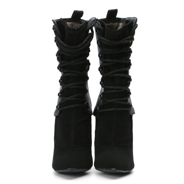 new design style ladies high heel mid-calf boots patchwork winter booties party bfcm prom pointed toe fashion booty shoes n056, Black
new design style ladies high heel mid-calf boots patchwork winter booties party bfcm prom pointed toe fashion booty shoes n056, Black