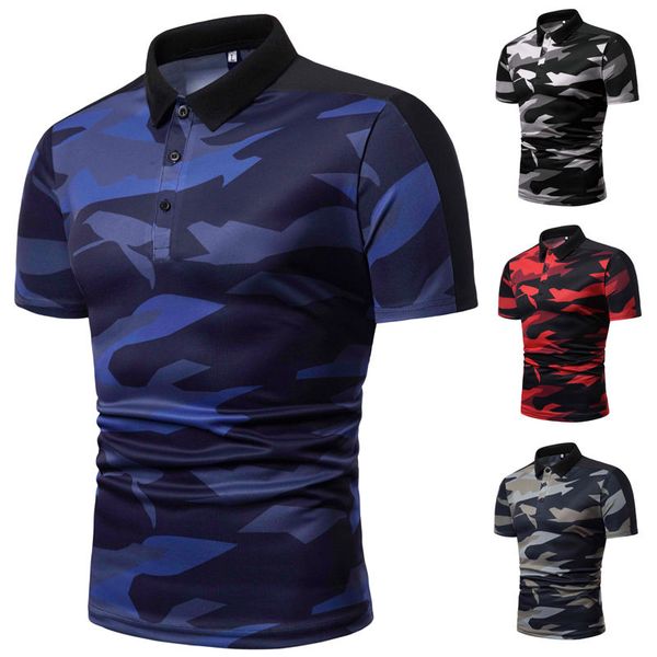 camouflage printed mens polos short sleeve lapel neck mens fashion tshirts breathable males casual polos, White;black
camouflage printed mens polos short sleeve lapel neck mens fashion tshirts breathable males casual polos, White;black