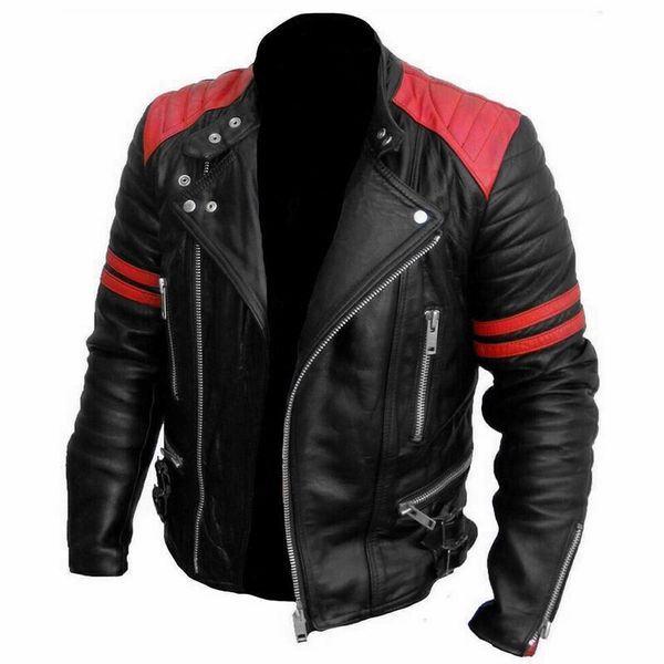 men lapel collar jacket long sleeve faux leather zipper winter slim fit overcoat, Black
men lapel collar jacket long sleeve faux leather zipper winter slim fit overcoat, Black