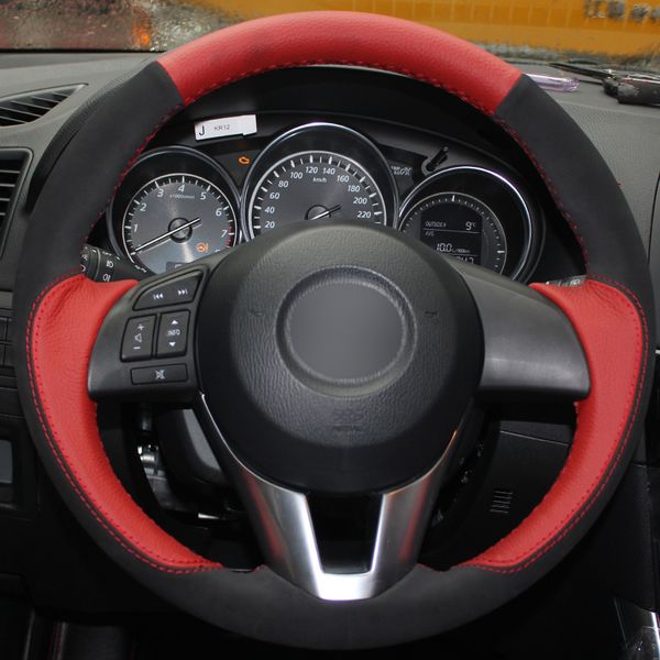red natural leather black suede car steering wheel cover for mazda 3 axela mazda 6 atenza mazda 2 cx-3 cx3 cx-5 cx5 scion ia
red natural leather black suede car steering wheel cover for mazda 3 axela mazda 6 atenza mazda 2 cx-3 cx3 cx-5 cx5 scion ia