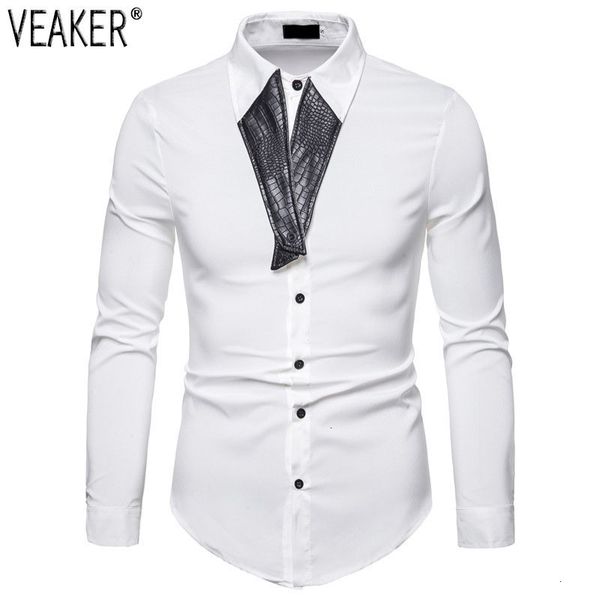 2019 nieuwe mannen slim fit shirt lange mouw pu patchwork kraag shirts wit zwart mannelijke casual business shirt s-2xl, White;black
2019 nieuwe mannen slim fit shirt lange mouw pu patchwork kraag shirts wit zwart mannelijke casual business shirt s-2xl, White;black
