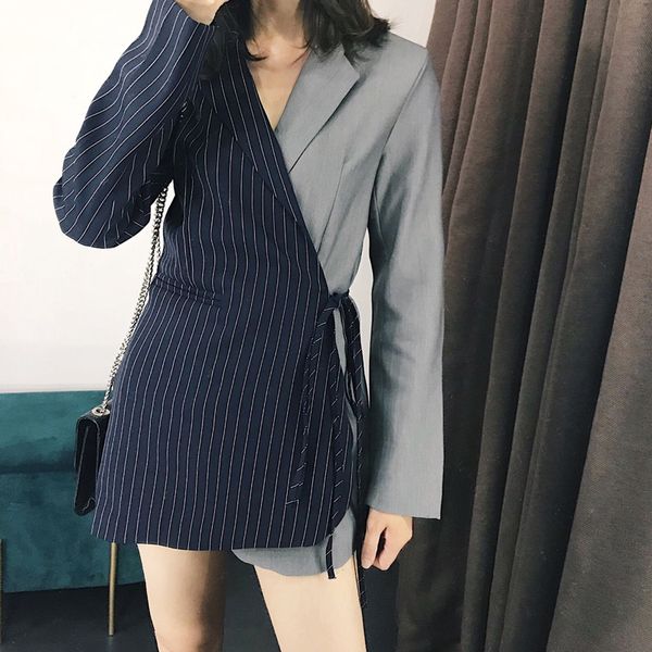 vintage women striped patchwork blazer female long sleeve blazer coat office lady high waist autumn overcoat, White;black
vintage women striped patchwork blazer female long sleeve blazer coat office lady high waist autumn overcoat, White;black
