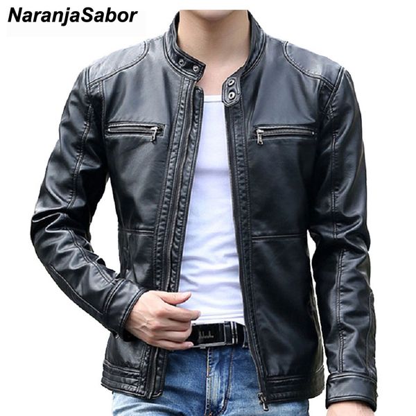 naranjasabor spring autumn men's leather jackets stand collar coats male motorcycle slim outerwear mens brand clothing 5xl n403, Black
naranjasabor spring autumn men's leather jackets stand collar coats male motorcycle slim outerwear mens brand clothing 5xl n403, Black