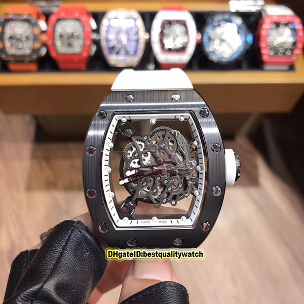 luxry new rm055 black skeleton dial ceramics case japan miyota automatic rm055 mens watch white rubber strap sport watches high quality, Slivery;brown
luxry new rm055 black skeleton dial ceramics case japan miyota automatic rm055 mens watch white rubber strap sport watches high quality, Slivery;brown