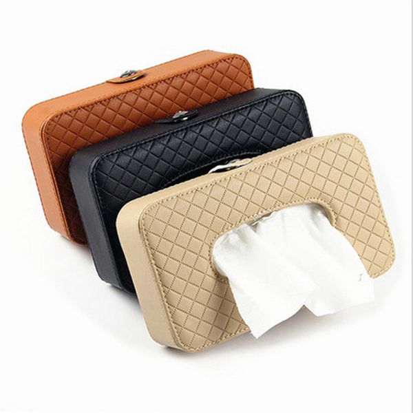 

lattice pattern car tissue box sun visor type auto tissue box personality car styling automobile interior accessories