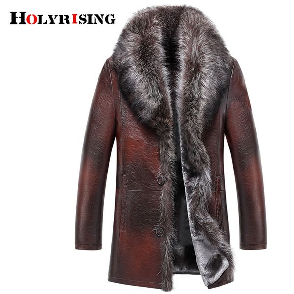 holyrising men chaqueta cuero hombre warm faux leather coat real fur collar pu leather soft men clothes brown jacket 18676-5, Black
holyrising men chaqueta cuero hombre warm faux leather coat real fur collar pu leather soft men clothes brown jacket 18676-5, Black