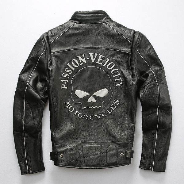 black passion veiocity motorcycles genuine leather jackets with skulls head stamp reflective night punk style stand collar
black passion veiocity motorcycles genuine leather jackets with skulls head stamp reflective night punk style stand collar