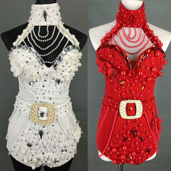 handmade beads rhinestones red white bodysuit christmas dj ds gogo female singer stage costume jazz dance wear, Black;red
handmade beads rhinestones red white bodysuit christmas dj ds gogo female singer stage costume jazz dance wear, Black;red