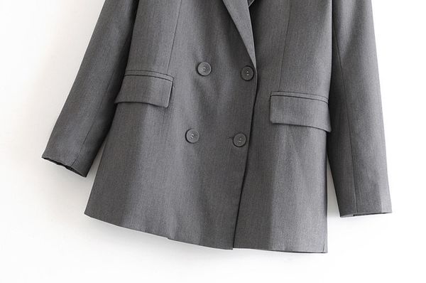western style women's dress 2019 spring and autumn new style fashion elegant double breasted suit jacket women's, Black;white
western style women's dress 2019 spring and autumn new style fashion elegant double breasted suit jacket women's, Black;white