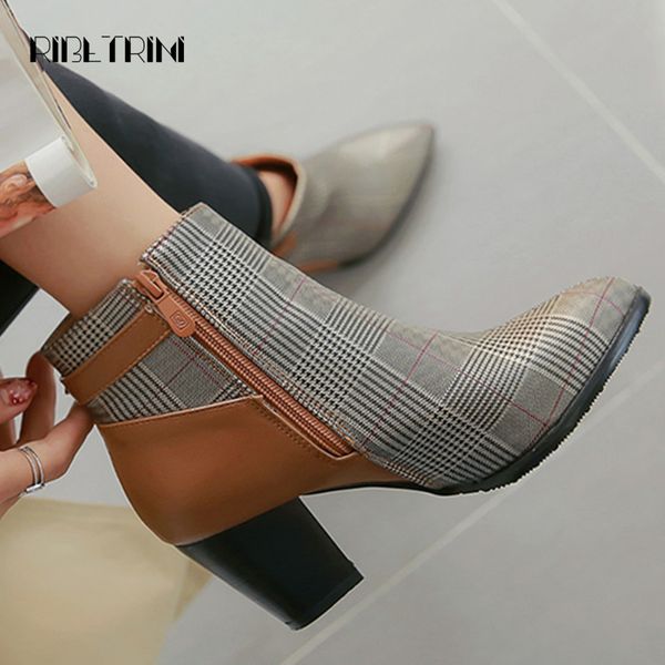 ribetrini new ankle boots pointed toe belt buckle shoes woman casual party mixed color high heels boots plus size 32-46, Black
ribetrini new ankle boots pointed toe belt buckle shoes woman casual party mixed color high heels boots plus size 32-46, Black