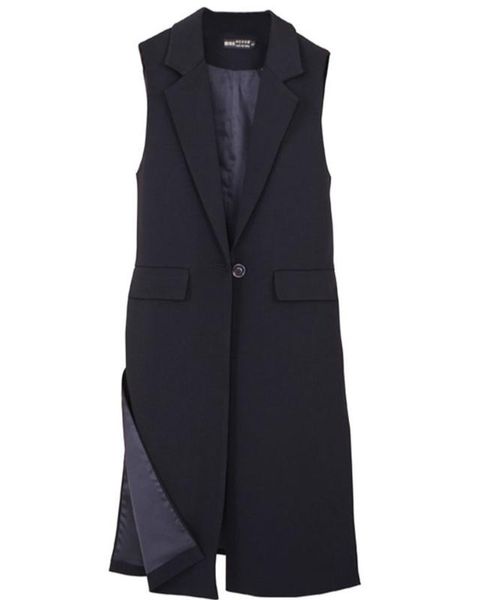 2020 spring autumn female slim office lady sleeveless jacket long waistcoat women one button side split blazer suit vest pr010, Black;white
2020 spring autumn female slim office lady sleeveless jacket long waistcoat women one button side split blazer suit vest pr010, Black;white