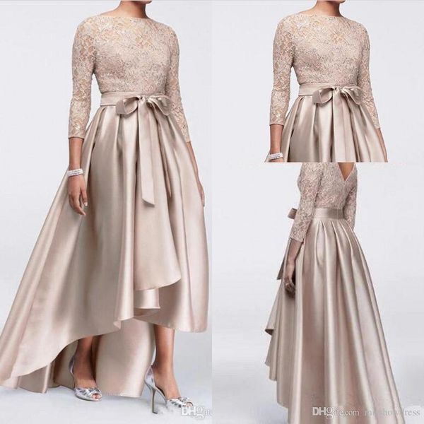 elegant long sleeves lace high low mother of bride dresses crew neck satin a line bow sash formal party prom evening cocktail dresses, Black;red
elegant long sleeves lace high low mother of bride dresses crew neck satin a line bow sash formal party prom evening cocktail dresses, Black;red