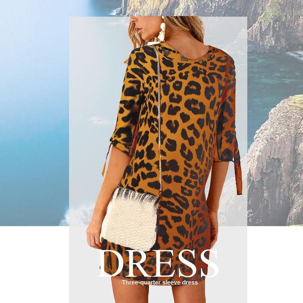 summer daily party crew neck casual holiday loose elegant three quarter sleeve women dress shopping leopard printed beach, Black;gray
summer daily party crew neck casual holiday loose elegant three quarter sleeve women dress shopping leopard printed beach, Black;gray