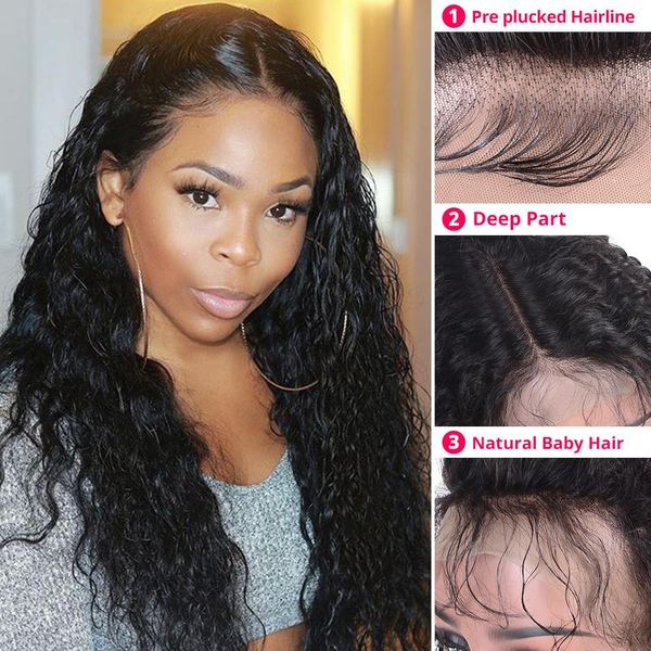 peruvian lace closure water wave lace front human hair wigs front lace wigs with baby hair pre plucked natural hairline, Black
peruvian lace closure water wave lace front human hair wigs front lace wigs with baby hair pre plucked natural hairline, Black