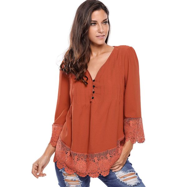 plus size s-2xl new woman t-shirt loose v-neck three quarter sleeve t-shirts fashion lace stitching female casual t-shirt, White
plus size s-2xl new woman t-shirt loose v-neck three quarter sleeve t-shirts fashion lace stitching female casual t-shirt, White