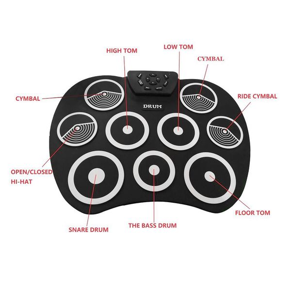 portable silicone electronic 9 pads roll up drum with drumsticks and sustain pedal students children practice drum
portable silicone electronic 9 pads roll up drum with drumsticks and sustain pedal students children practice drum