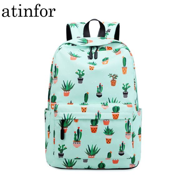 atinfor brand waterproof nylon lightweight cactus printing backpack women 16.5 inch middle school student book bag
atinfor brand waterproof nylon lightweight cactus printing backpack women 16.5 inch middle school student book bag