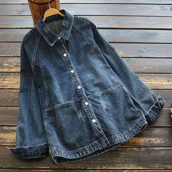denim jeans jackets for women 2020 spring japanese long sleeve big pockets turn-down collar casual loose blue frayed jacket coat, Tan;black
denim jeans jackets for women 2020 spring japanese long sleeve big pockets turn-down collar casual loose blue frayed jacket coat, Tan;black