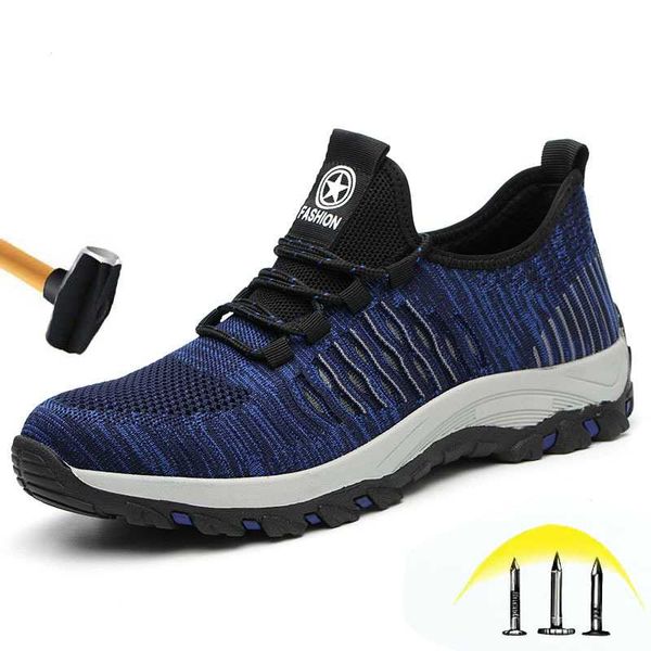 men's safety shoes lightweight breathable casual work boots outdoor smash resistant puncture resistant steel toe boots sneakers, Black
men's safety shoes lightweight breathable casual work boots outdoor smash resistant puncture resistant steel toe boots sneakers, Black