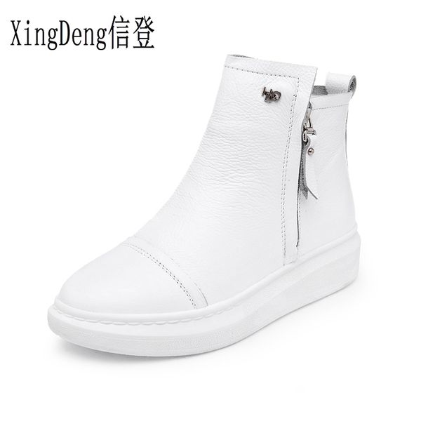 xingdeng lady korean genuine leather ankle shoes women brand designer flat martin boots girl zipper platform knight boots, Black
xingdeng lady korean genuine leather ankle shoes women brand designer flat martin boots girl zipper platform knight boots, Black