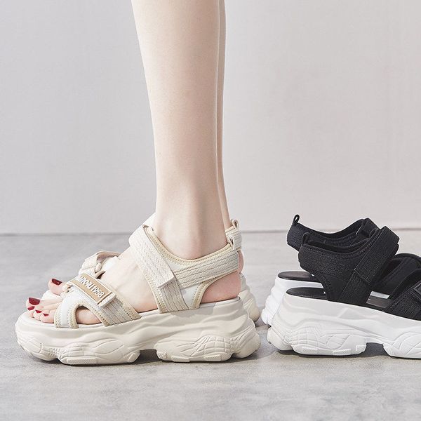 summer women platform sandals fashion buckle design white 7cm increasing sandals thick sole casual platform shoes female, Black
summer women platform sandals fashion buckle design white 7cm increasing sandals thick sole casual platform shoes female, Black