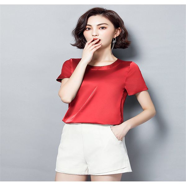 women's silhouette cotton short sleeve t-shirt in white for spring/summer 2020 042