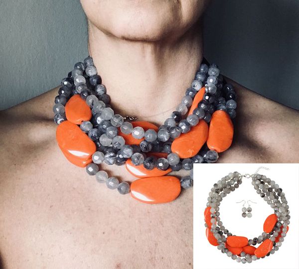 new women bohemian necklace set boho multi layer resin strand collier beads necklace afrikaanse ketting neck gifts, Silver
new women bohemian necklace set boho multi layer resin strand collier beads necklace afrikaanse ketting neck gifts, Silver