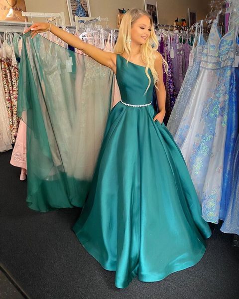new charming evening dresses a line one shoulder green long formal party dress satin floor length beaded sash prom gown b10, Black;red
new charming evening dresses a line one shoulder green long formal party dress satin floor length beaded sash prom gown b10, Black;red