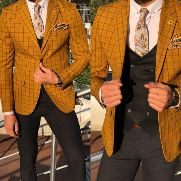 custom made mens suit 2020 wedding tuxedos 2 buttons plaid man suits groom wear tweed tuxedos 3 pieces suits (jacket+pants+vest), Black;gray
custom made mens suit 2020 wedding tuxedos 2 buttons plaid man suits groom wear tweed tuxedos 3 pieces suits (jacket+pants+vest), Black;gray