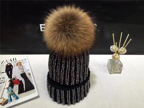 removable winter warm fur pom pom knitted hats women handmade striped rhinestone bones skullies beanie with 15cm fur, Blue;gray
removable winter warm fur pom pom knitted hats women handmade striped rhinestone bones skullies beanie with 15cm fur, Blue;gray