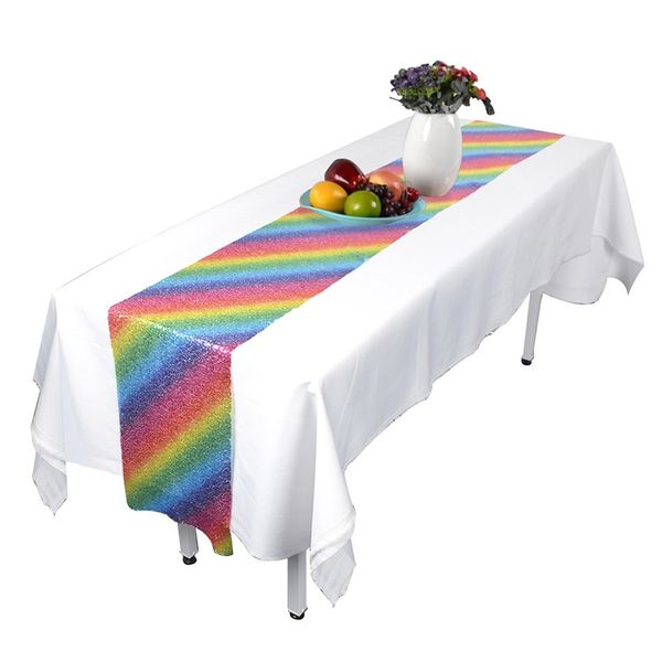 rainbow table runner unicorn sequined themed party decoration polyster tablecloth blanket table cover for christmas an2330
rainbow table runner unicorn sequined themed party decoration polyster tablecloth blanket table cover for christmas an2330