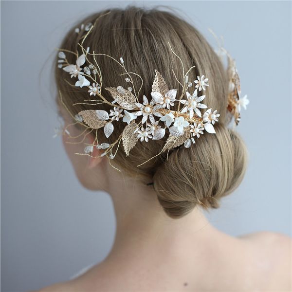 luxury flower bridal hair clips handmade wedding headpiece fashion women hair accessories party prom hair jewelry brides, Golden;white
luxury flower bridal hair clips handmade wedding headpiece fashion women hair accessories party prom hair jewelry brides, Golden;white