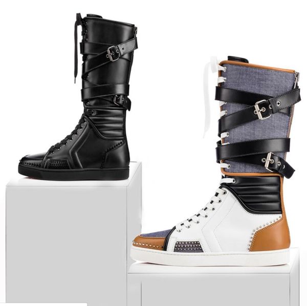 designer-boots cool man flat red bottom sporty dude flat zipper with nails,buckle knee boots for man, Black
designer-boots cool man flat red bottom sporty dude flat zipper with nails,buckle knee boots for man, Black