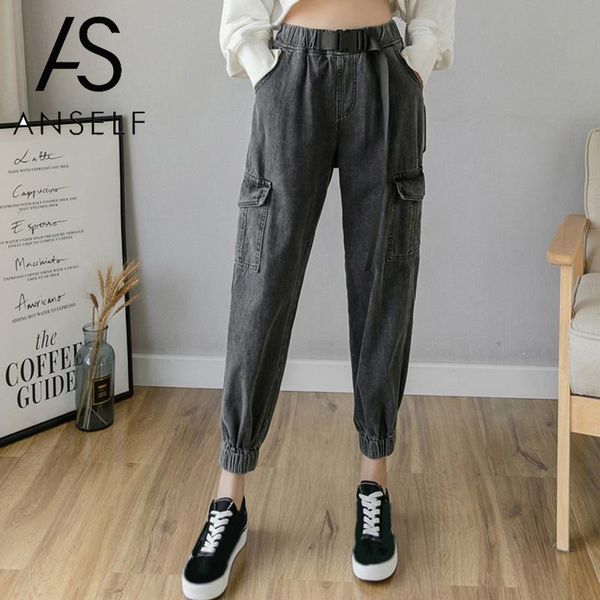 fashion boyfriend jeans for women sweatpants 2019 autumn solid color jeans elastic high waist belt pocket casual ankle-tied pant, Blue
fashion boyfriend jeans for women sweatpants 2019 autumn solid color jeans elastic high waist belt pocket casual ankle-tied pant, Blue