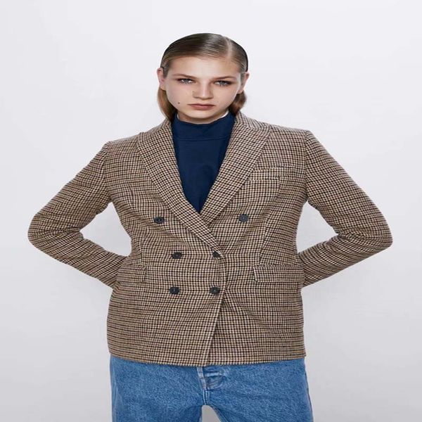 selling women tweed blazer coat fashion plaid double breasted outerwear female elegant slim long sleeve, White;black
selling women tweed blazer coat fashion plaid double breasted outerwear female elegant slim long sleeve, White;black